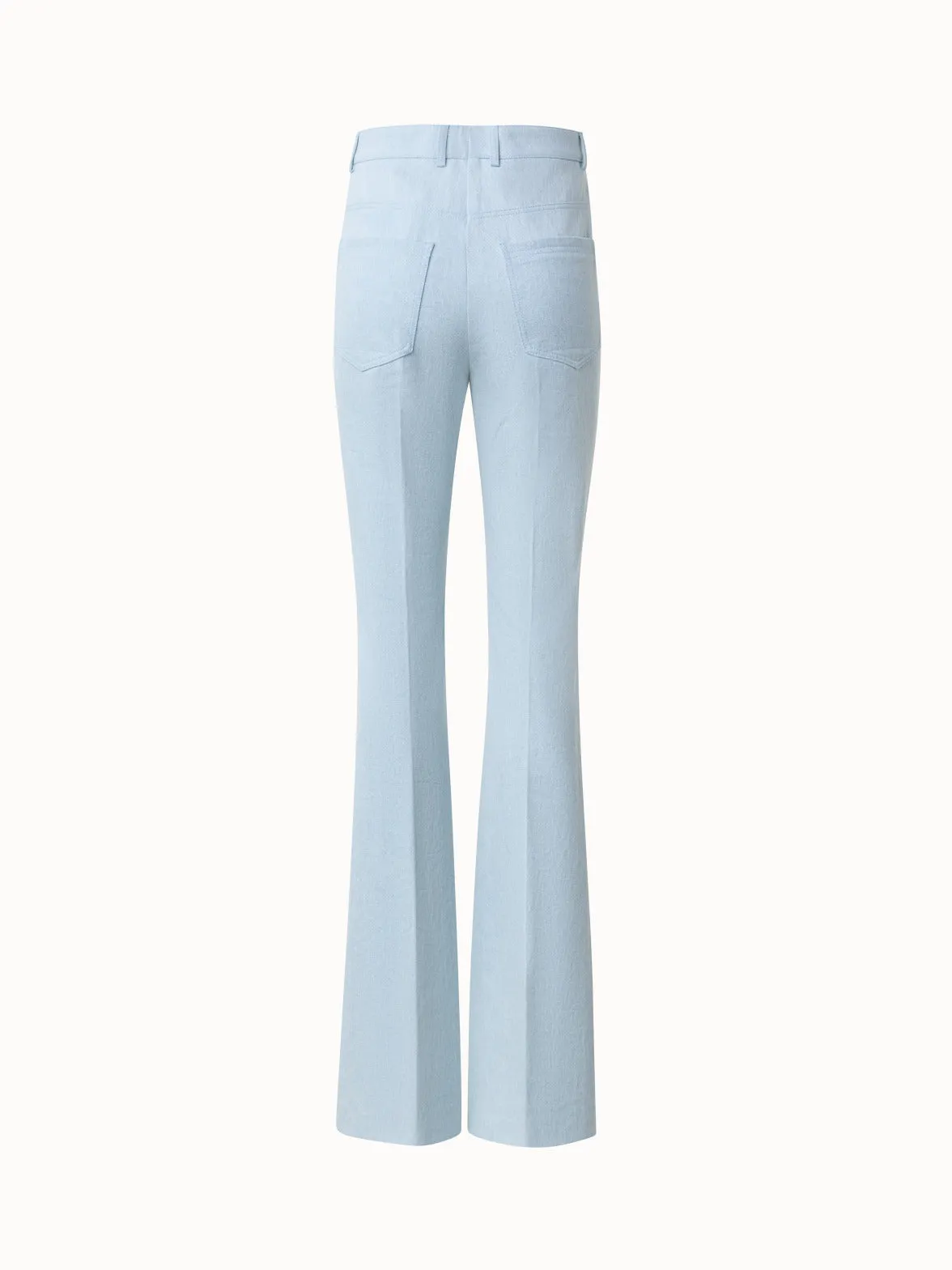 Cotton Denim Bootcut Pants