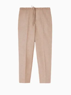 Cropped virgin wool trousers