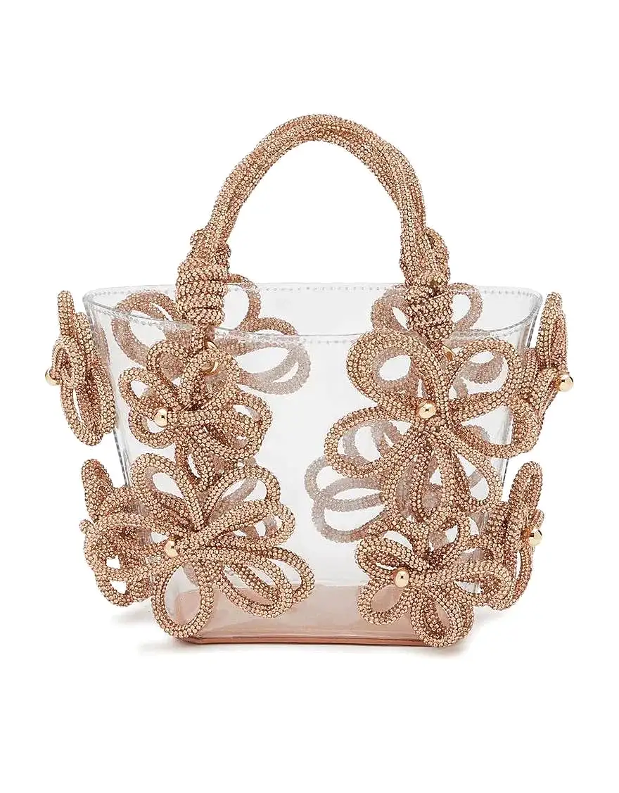 Crystal Floral Transparent Handbag