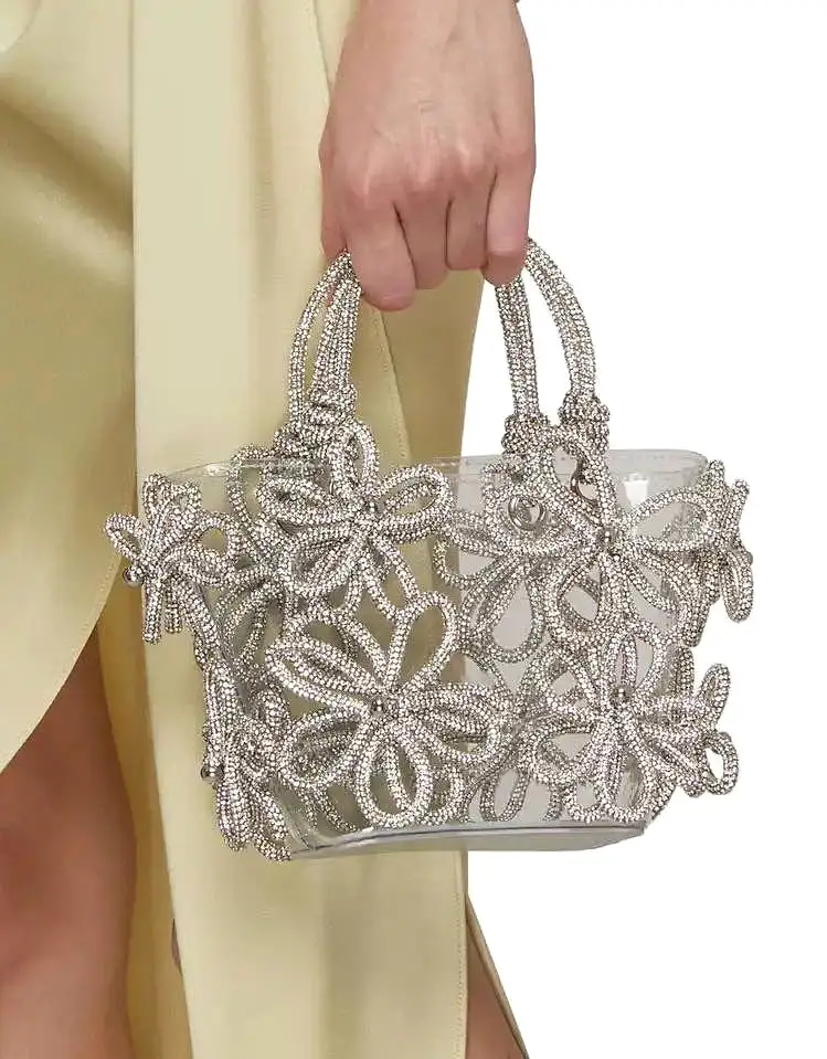 Crystal Floral Transparent Handbag