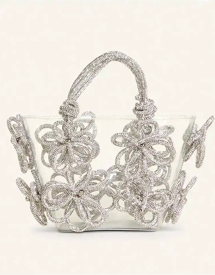 Crystal Floral Transparent Handbag