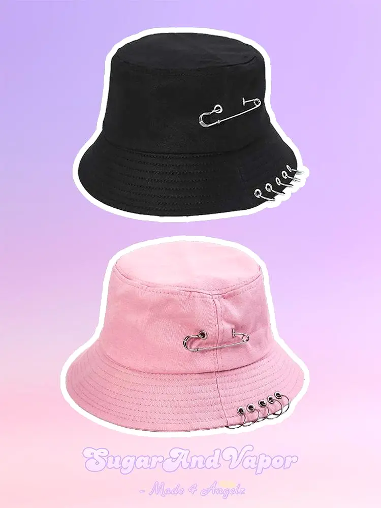 Custom Pins Metal Rings Bucket Hat