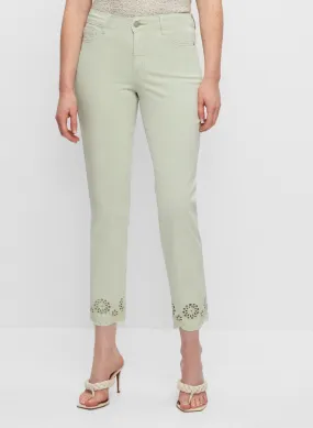 Cutout Detail Denim Capris