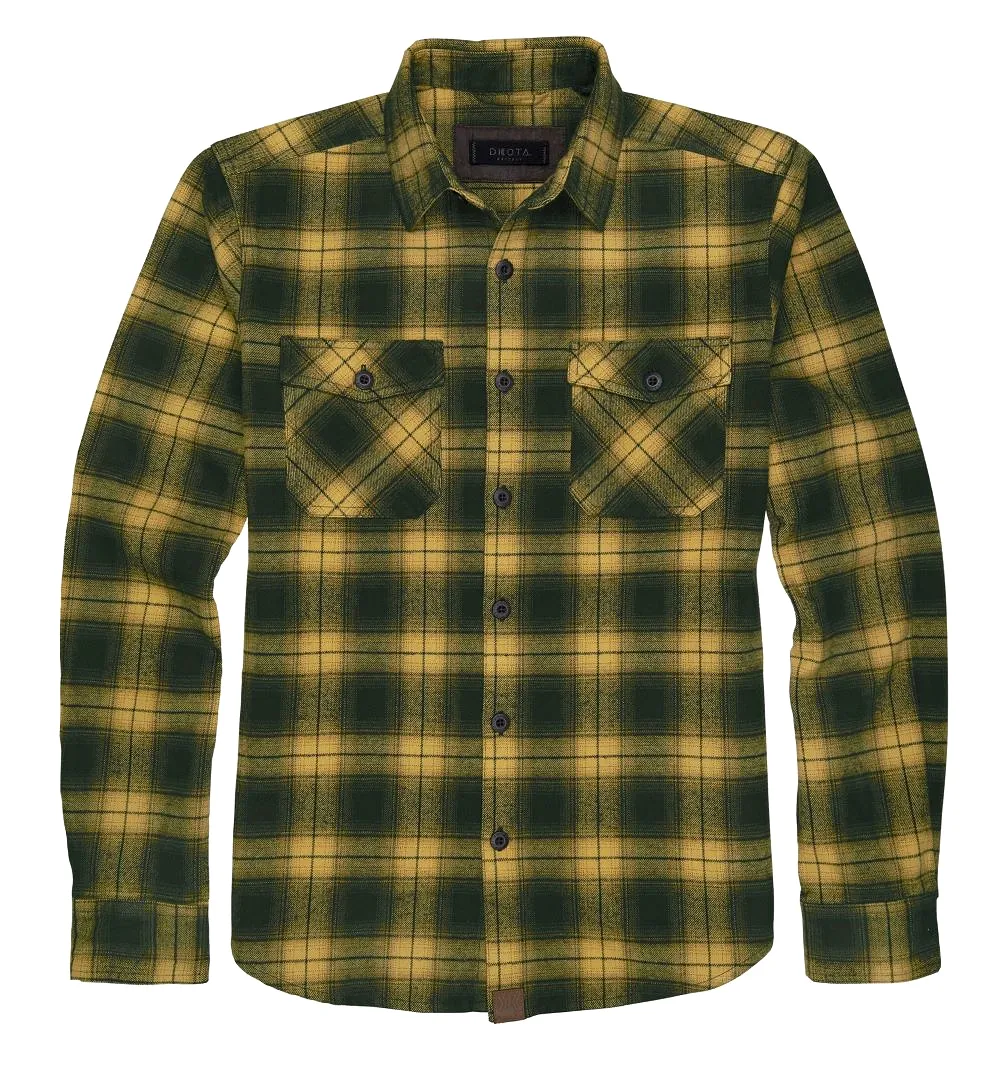 'Dakota Grizzly' Men's Briggs Flannel Button Down - Goldfinch