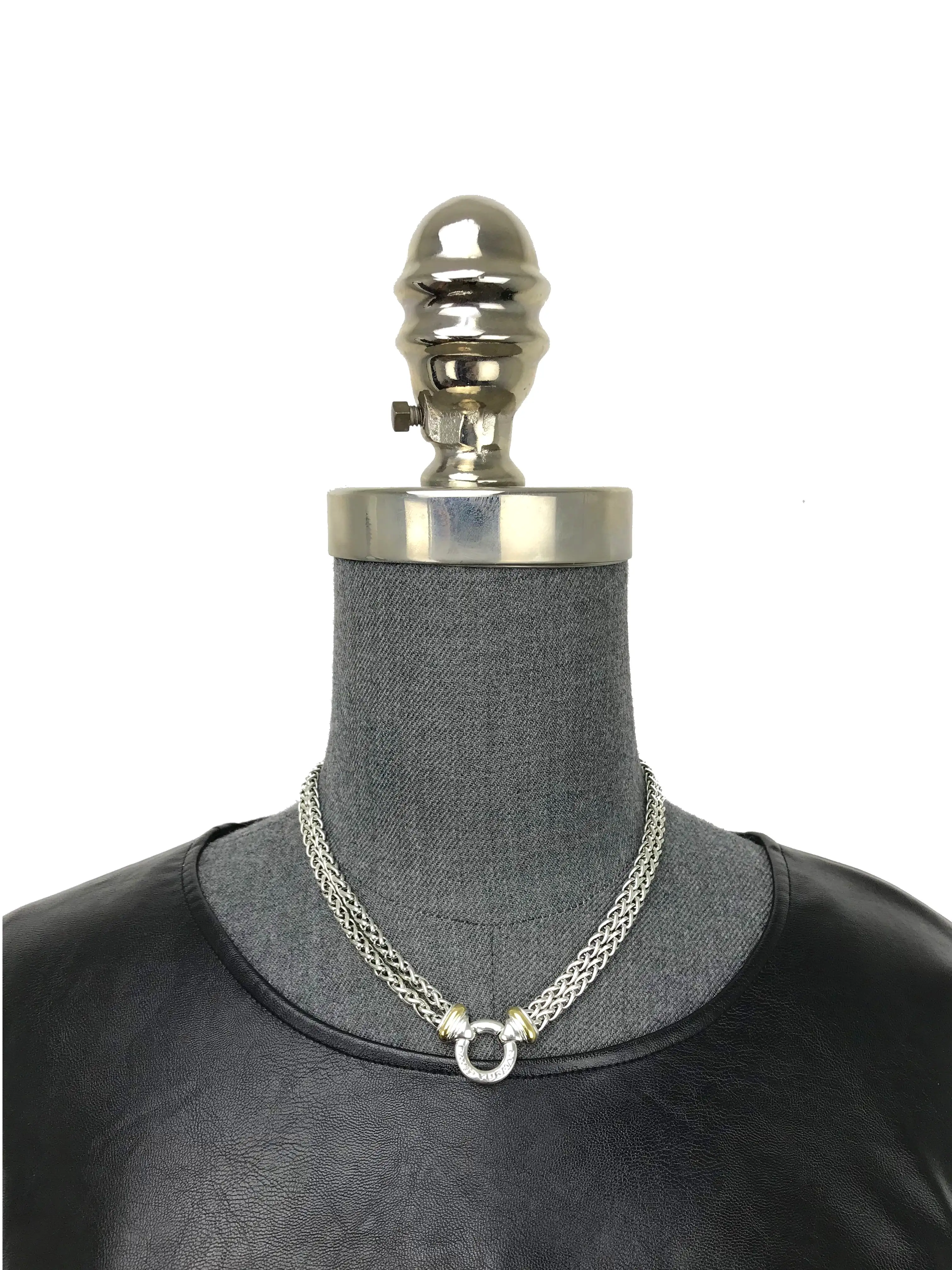 David Yurman Double Wheat Chain Necklace with 18k Gold