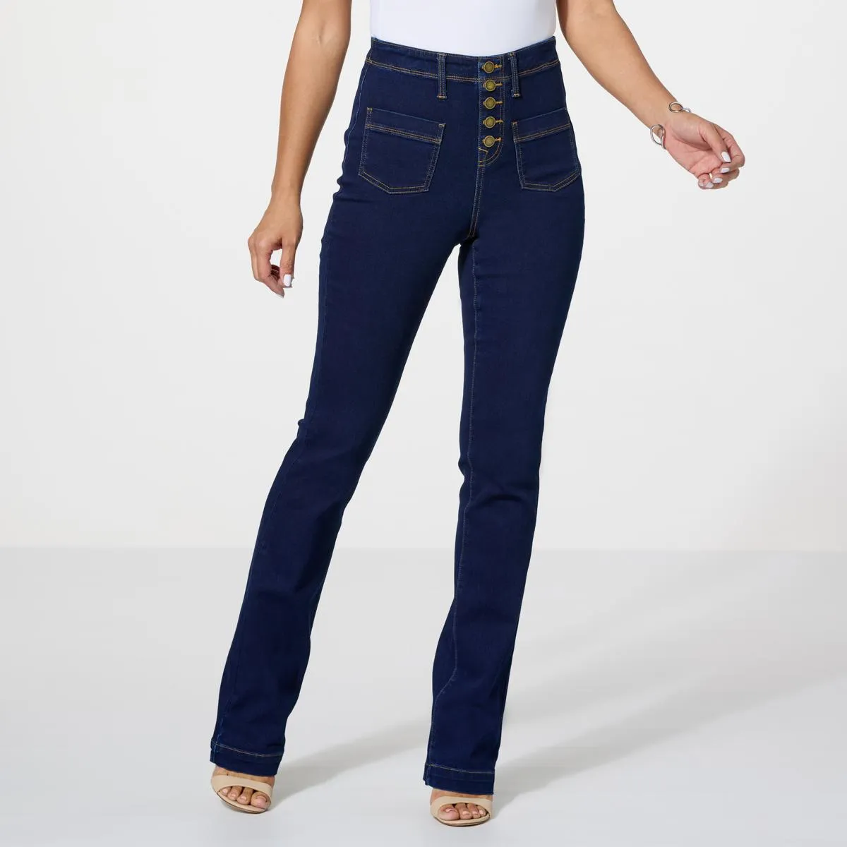      DG2 by Diane Gilman Virtual Stretch Denim Pull-On Baby Bootcut Jean     