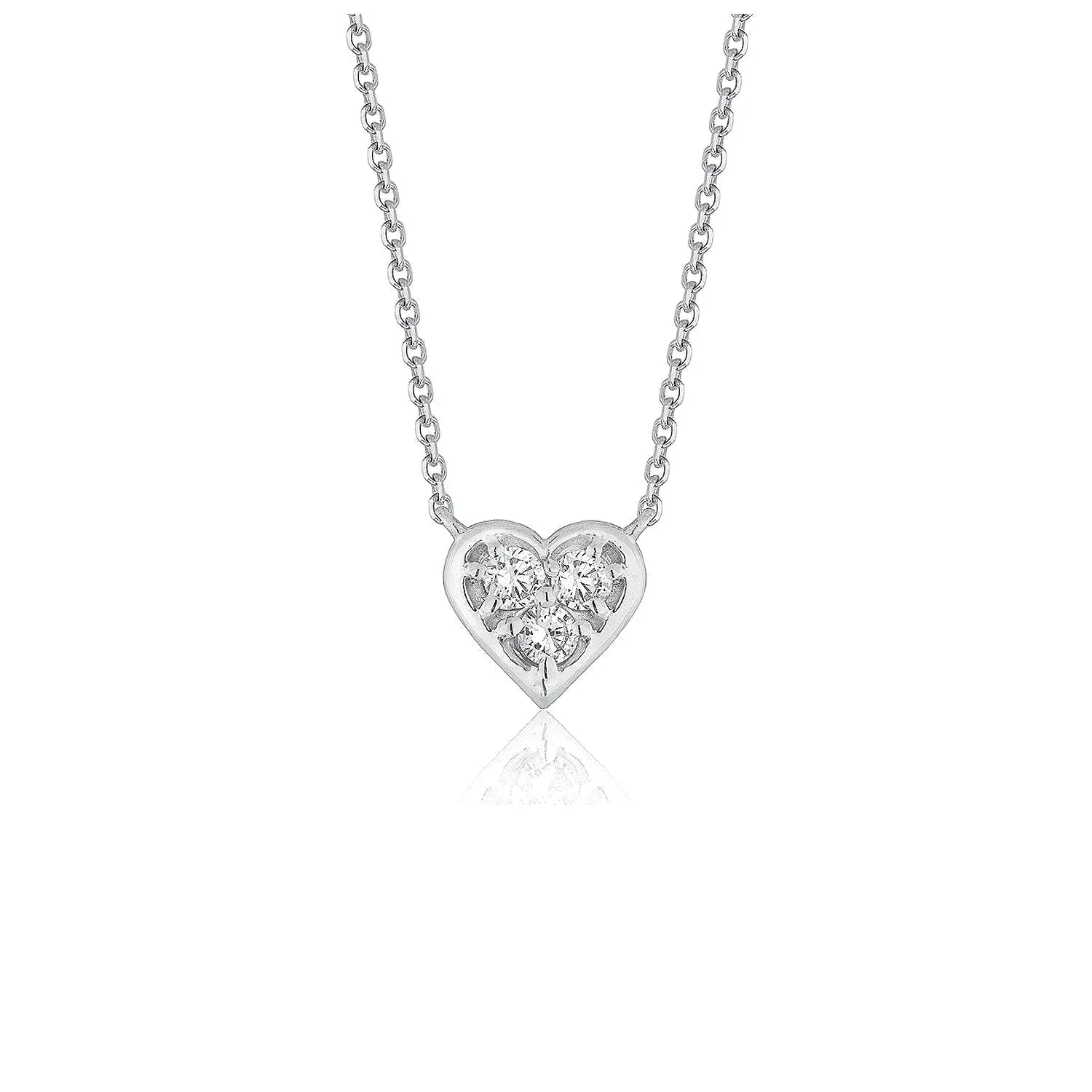 Diamond Heart Design Pendant in 14k White Gold