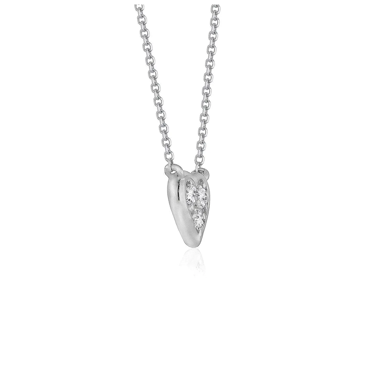 Diamond Heart Design Pendant in 14k White Gold