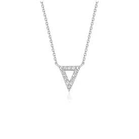 Diamond Inverted Triangle Pendant in 14k White Gold