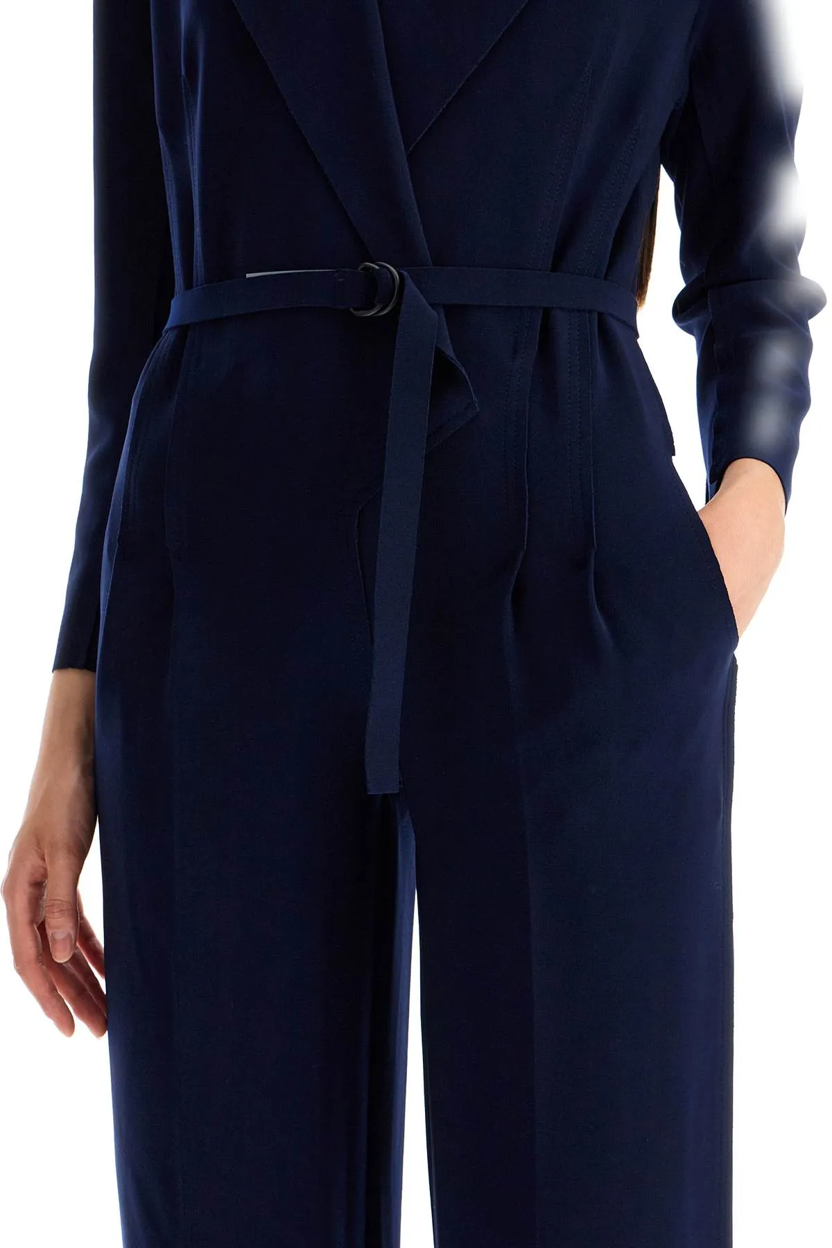 double-breasted straight leg jumpsuit KK224JPLE06951 TRUE NAVY