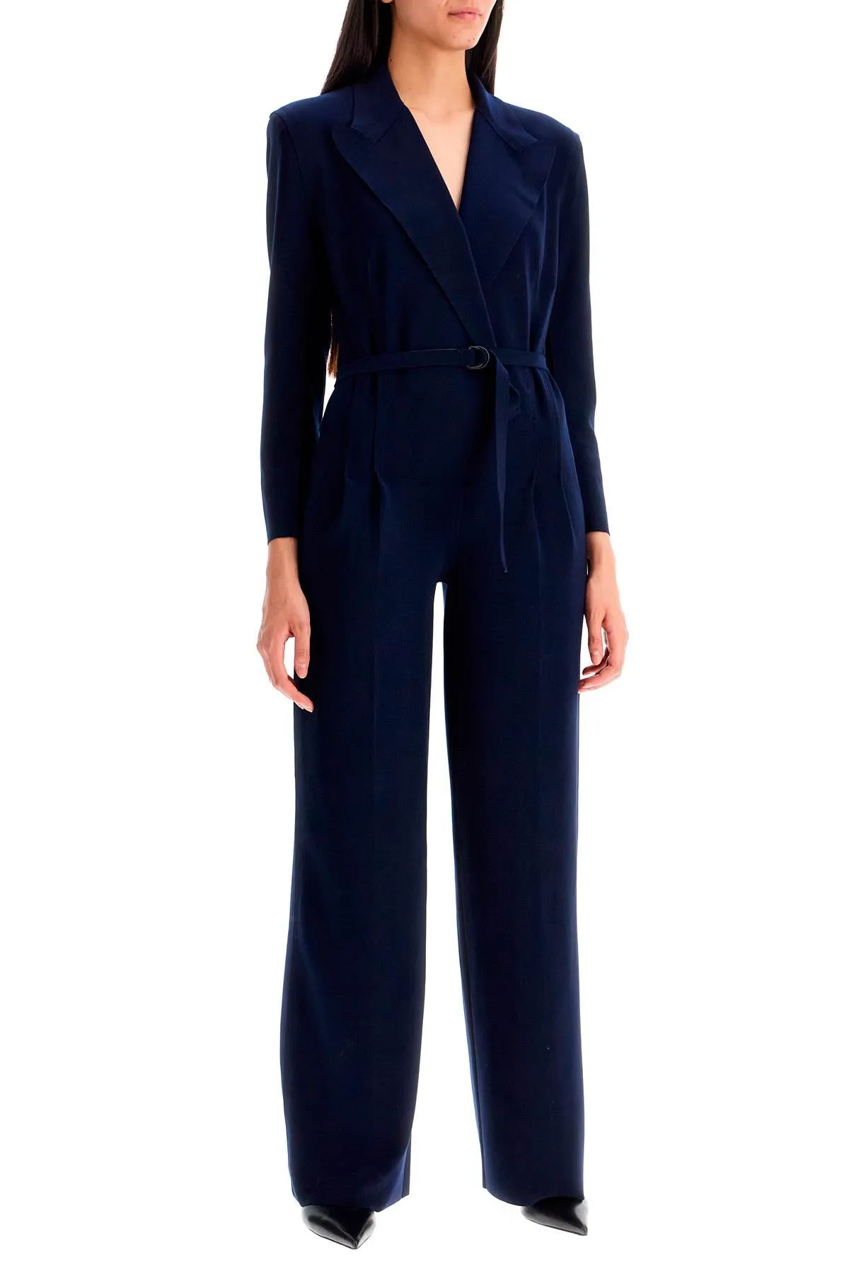 double-breasted straight leg jumpsuit KK224JPLE06951 TRUE NAVY