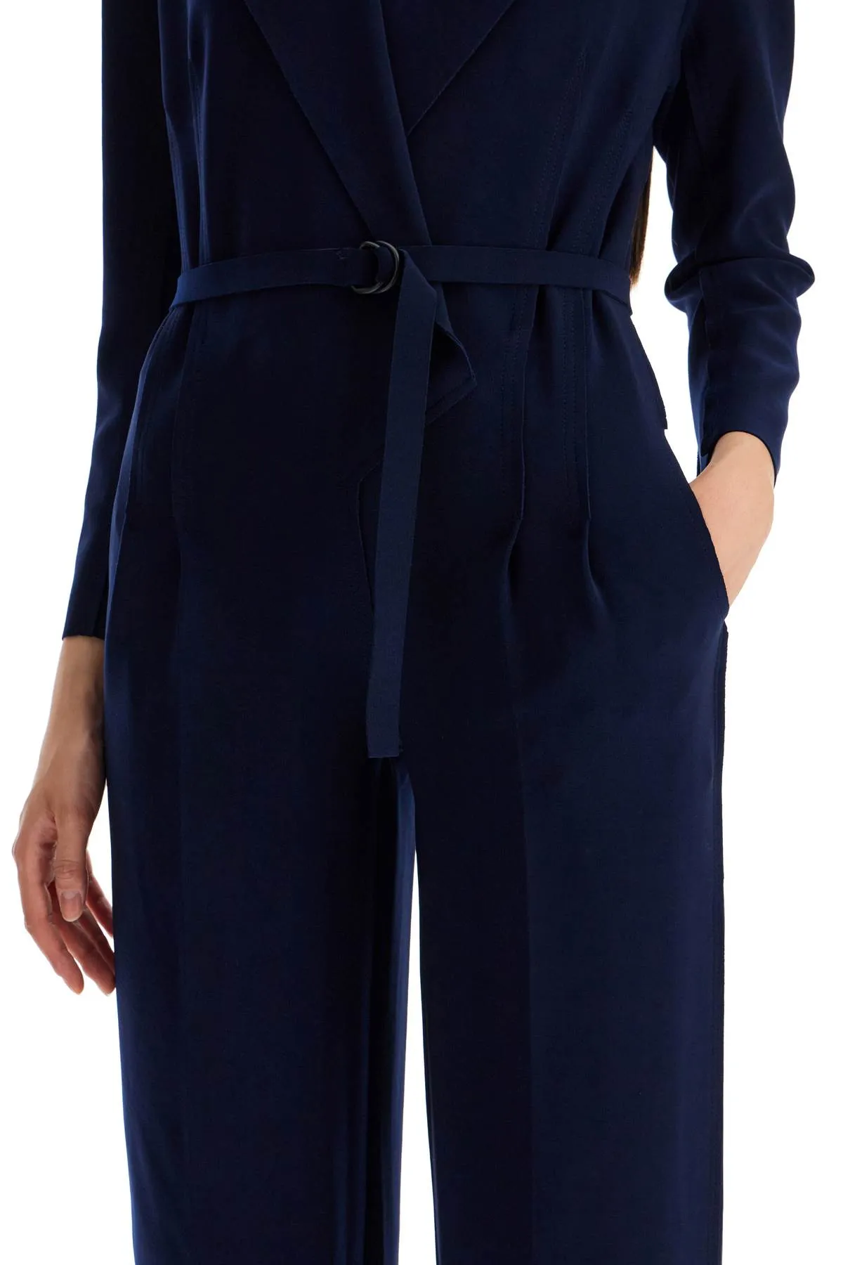 double-breasted straight leg jumpsuit KK224JPLE06951 TRUE NAVY