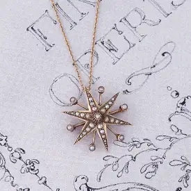 Edwardian Pearl Star Pendant/ Brooch