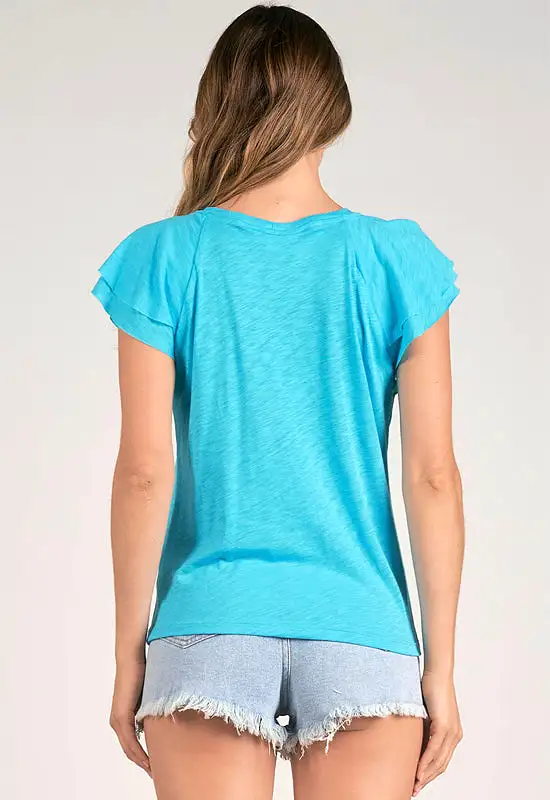 Elan - Flouncy Tee Turquoise