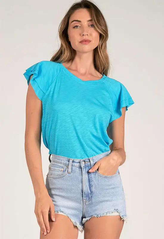 Elan - Flouncy Tee Turquoise