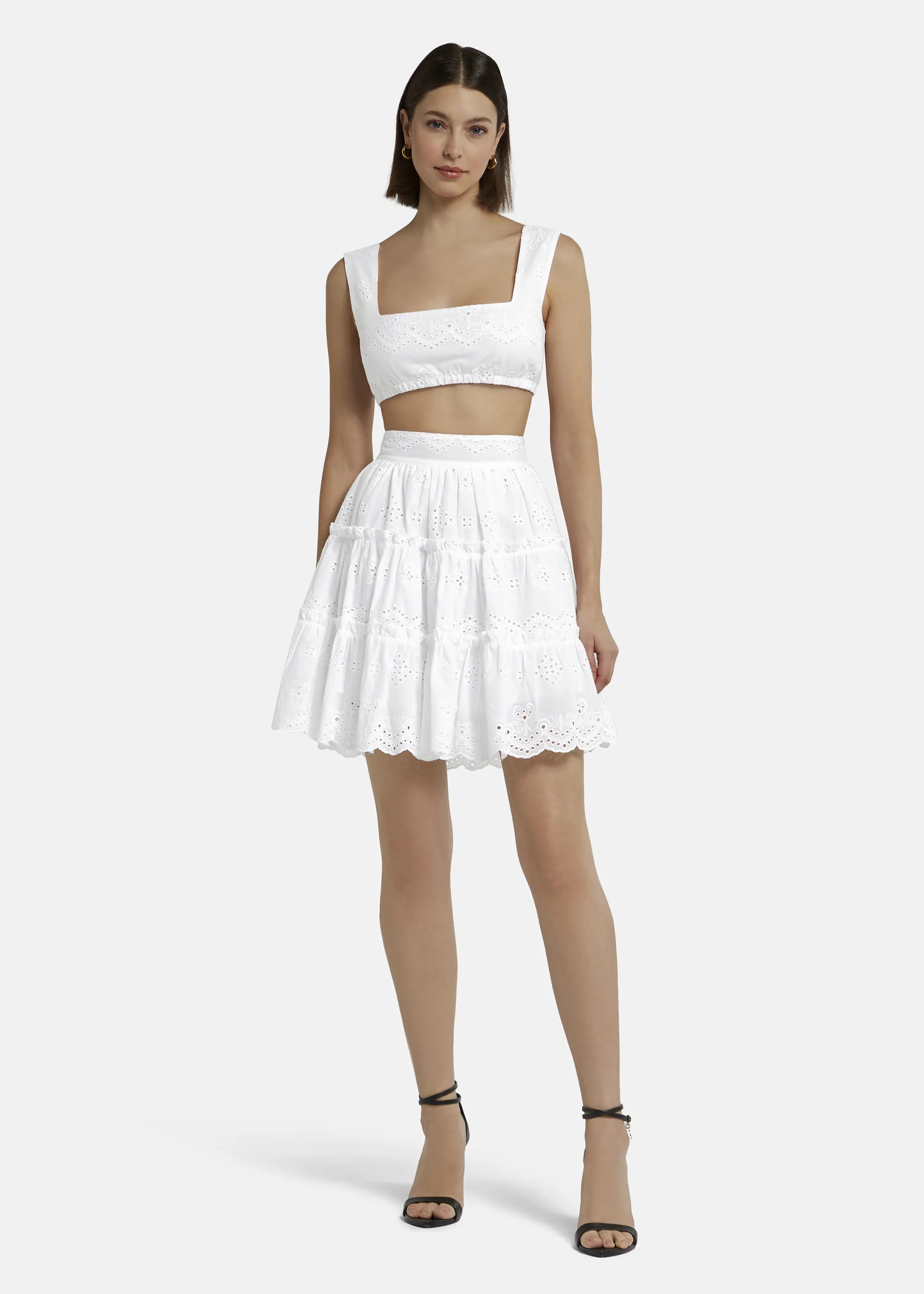 Embroidered ruffle skirt - RALICINO in WHITE