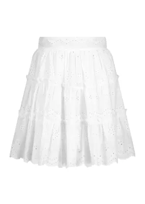 Embroidered ruffle skirt - RALICINO in WHITE