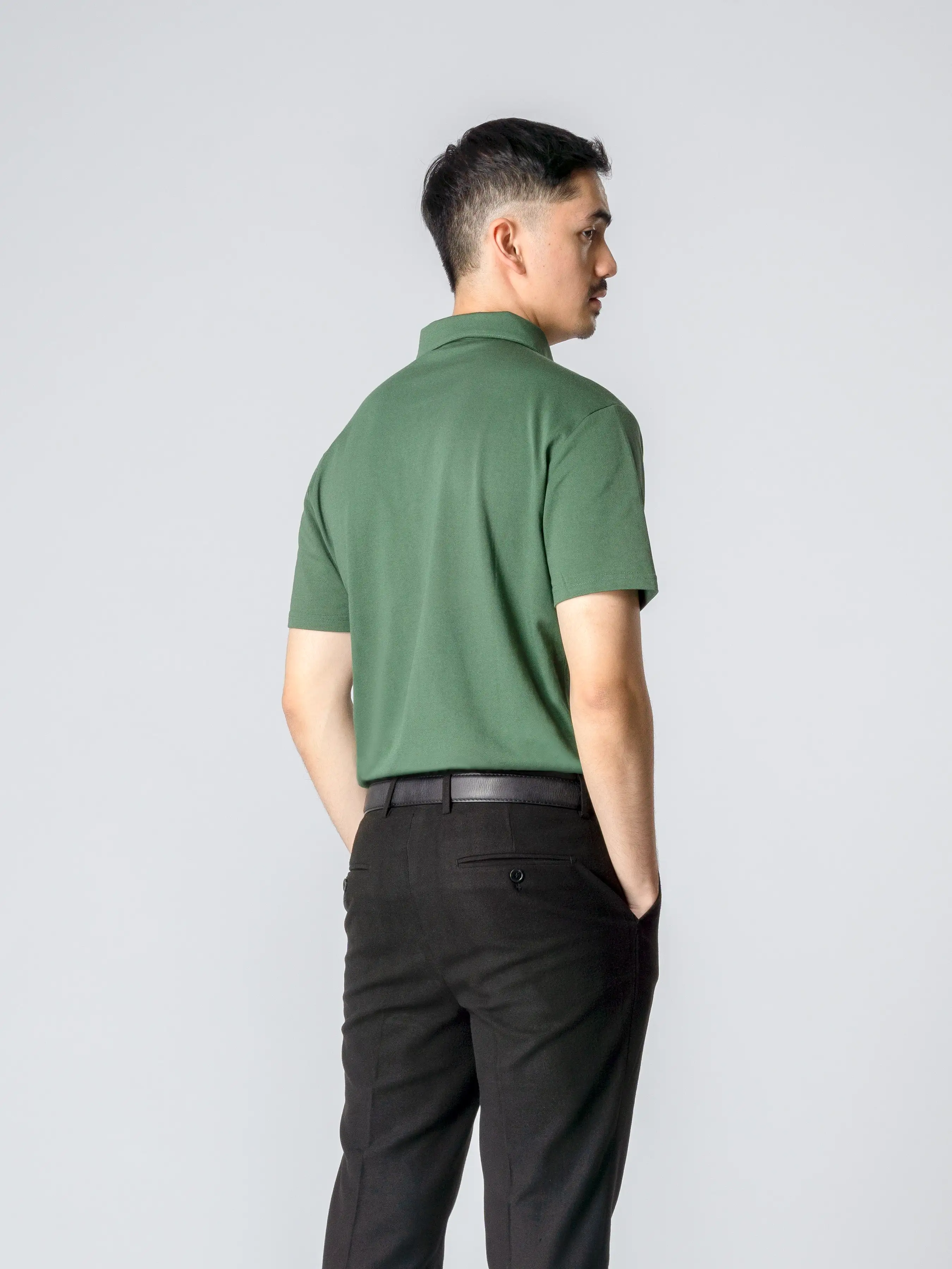 Ezio Polo Shirt - Forest Green One-Piece Collar