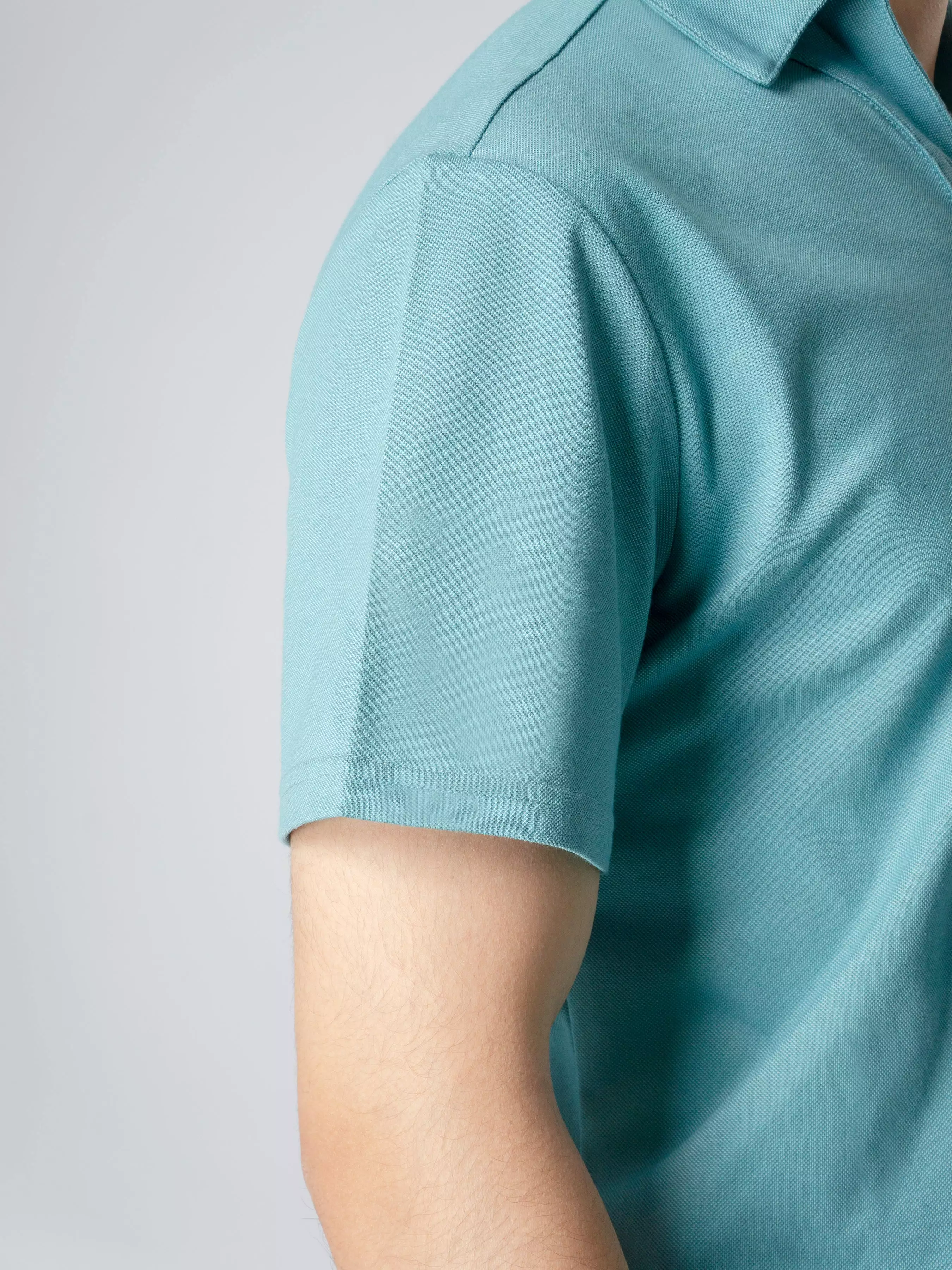 Ezio Polo Shirt - Turquoise One-Piece Collar