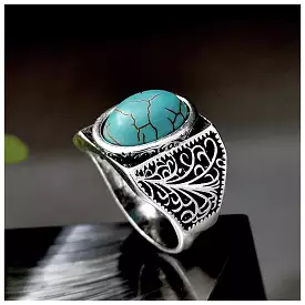 Fashion Antique Oval Turquoises Ring S4392511