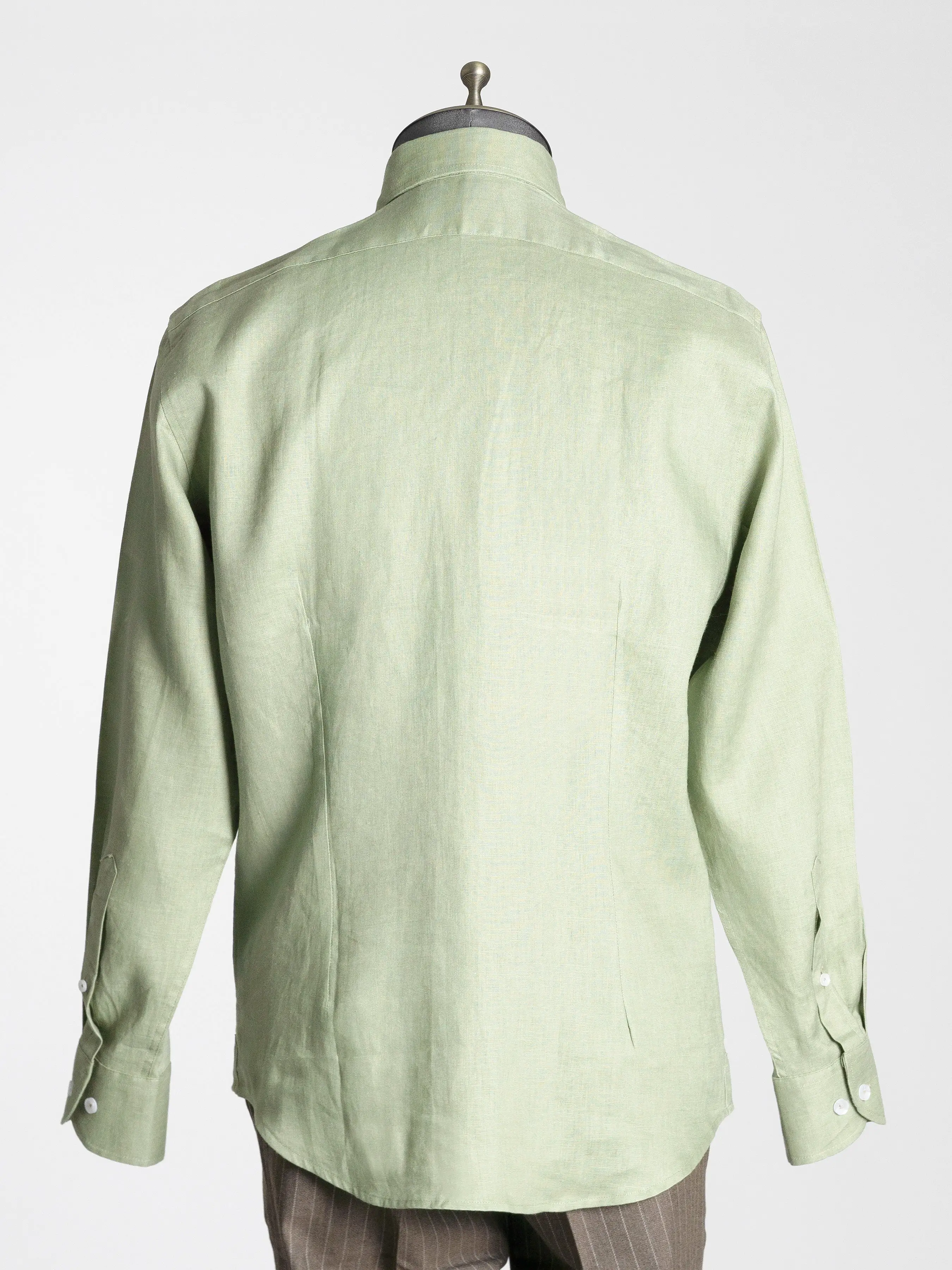 Franco Linen Shirt - Green Windsor Collar