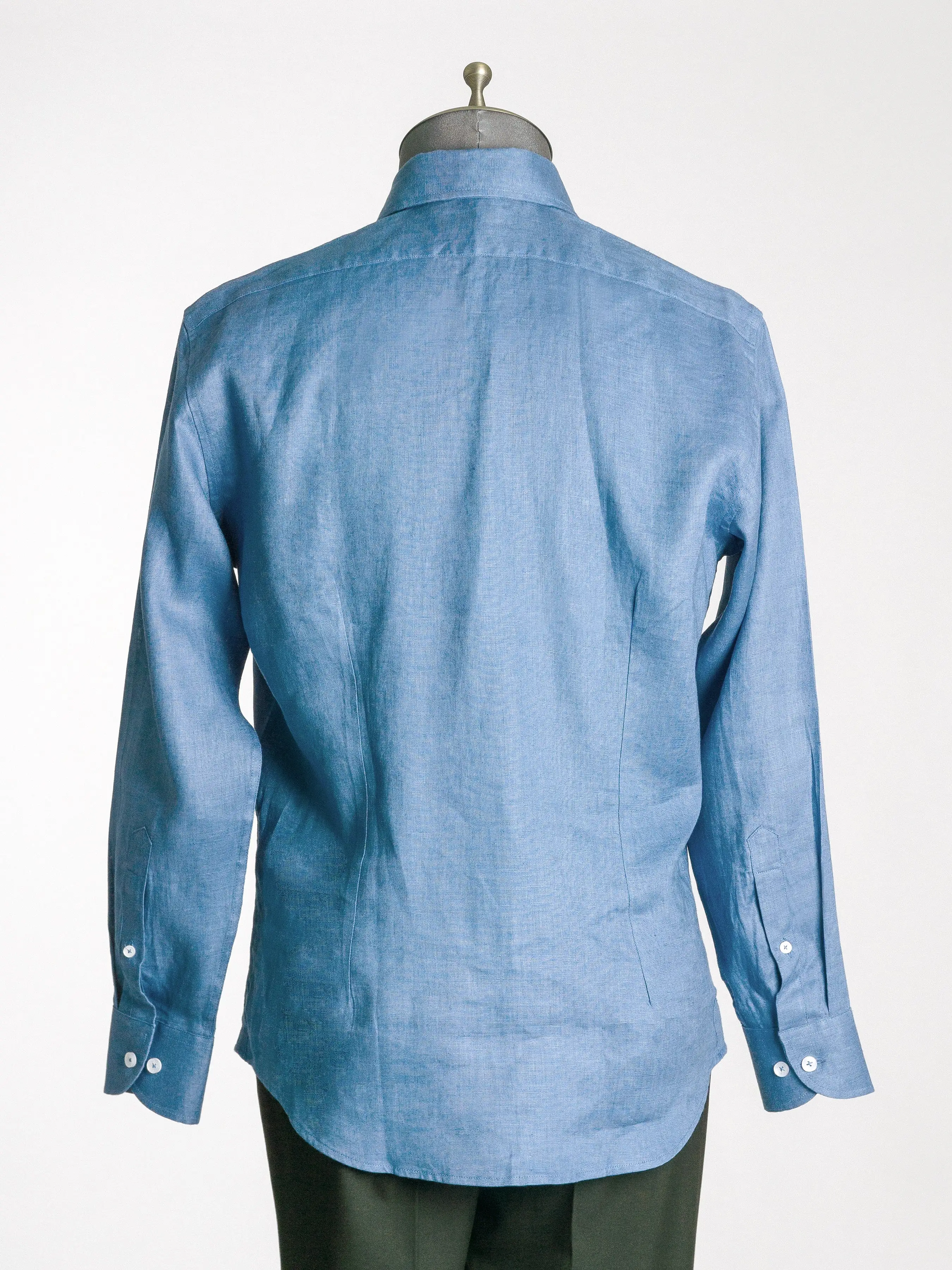 Franco Linen Shirt - Royal Blue Windsor Collar