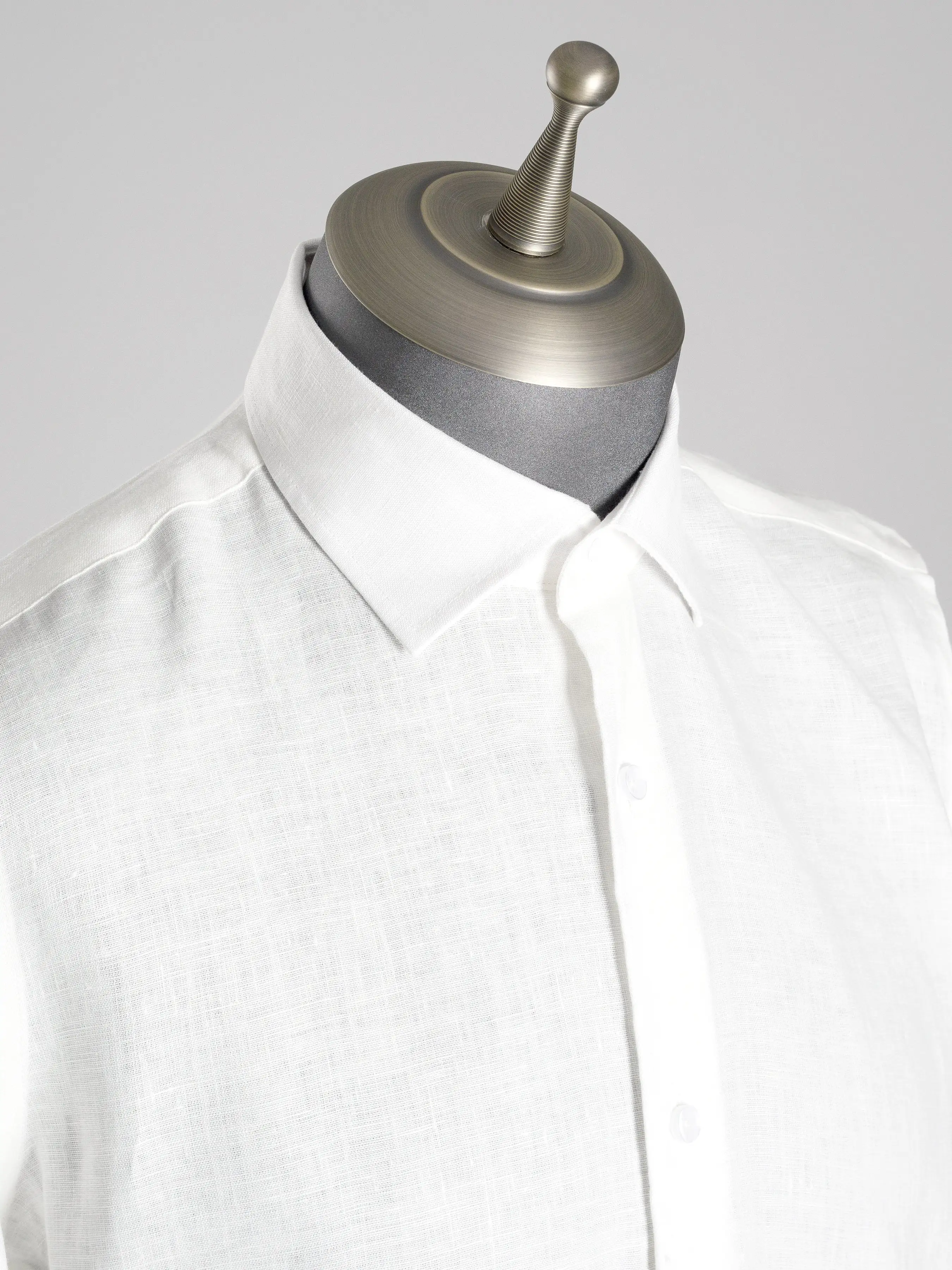 Franco Linen Shirt - White Windsor Collar