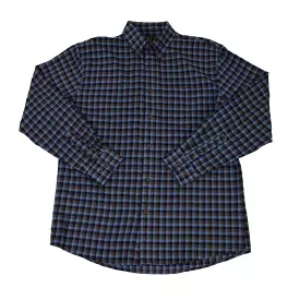 'FX Fusion' Men's Checked Flannel Button Down - Navy / Blue / Brown