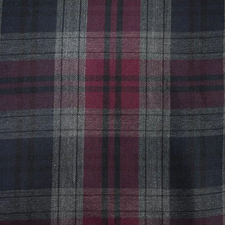 'FX Fusion' Men's Melange Plaid Button Down - Burgundy /  Navy / Grey