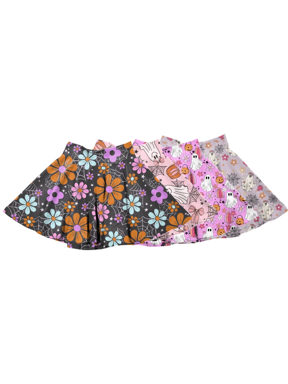 Girls Halloween Skater Skirts - Hippie