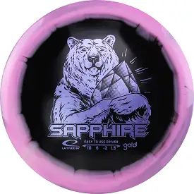 Gold Orbit Sapphire - Inverted Stamp