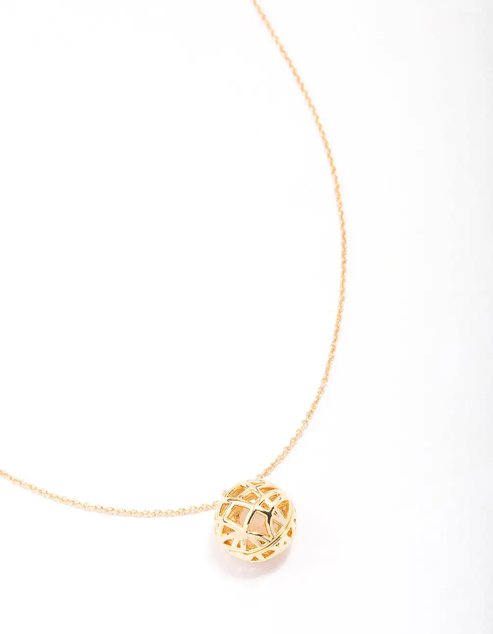 Gold Plated Sphere Pendant Necklace