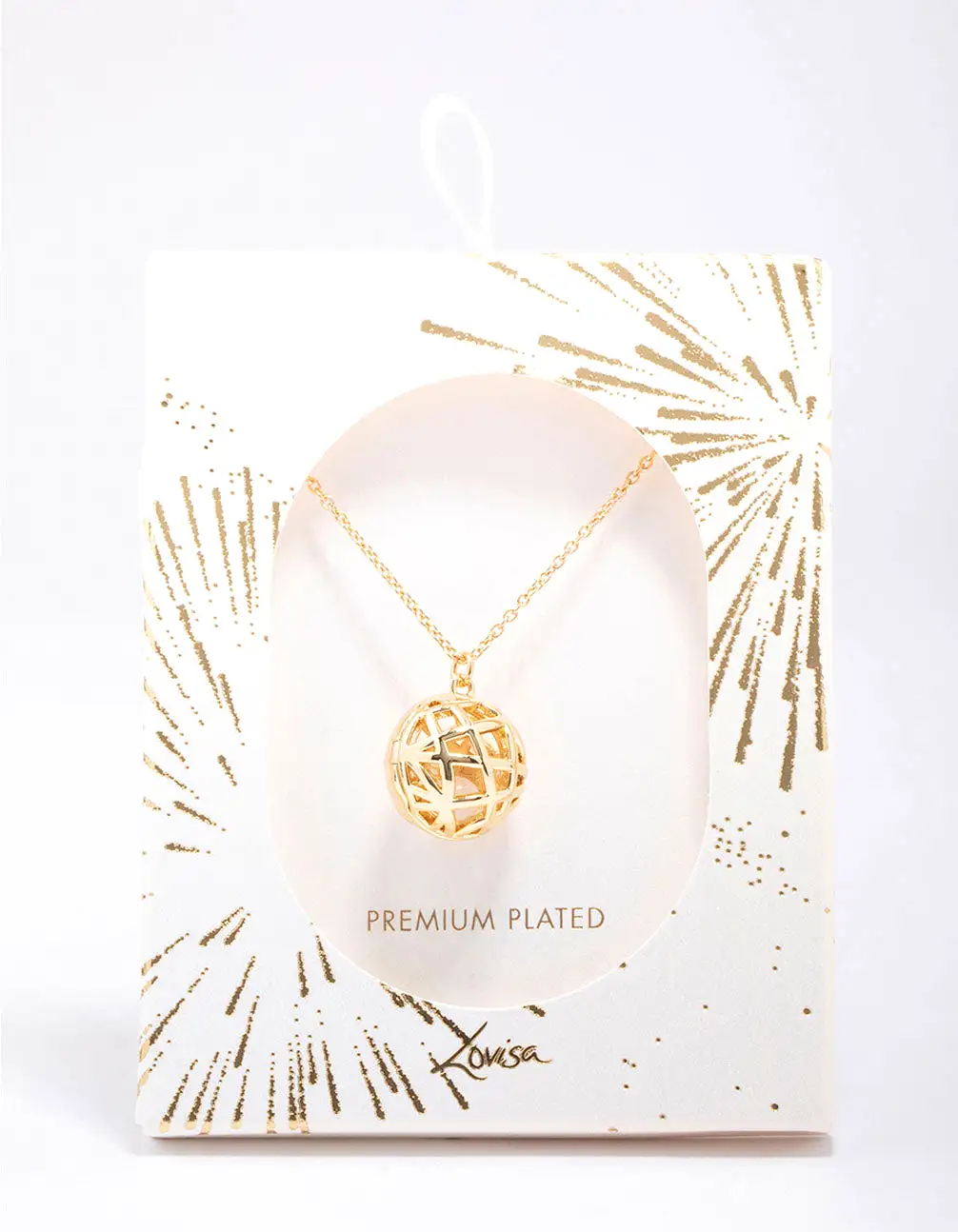 Gold Plated Sphere Pendant Necklace