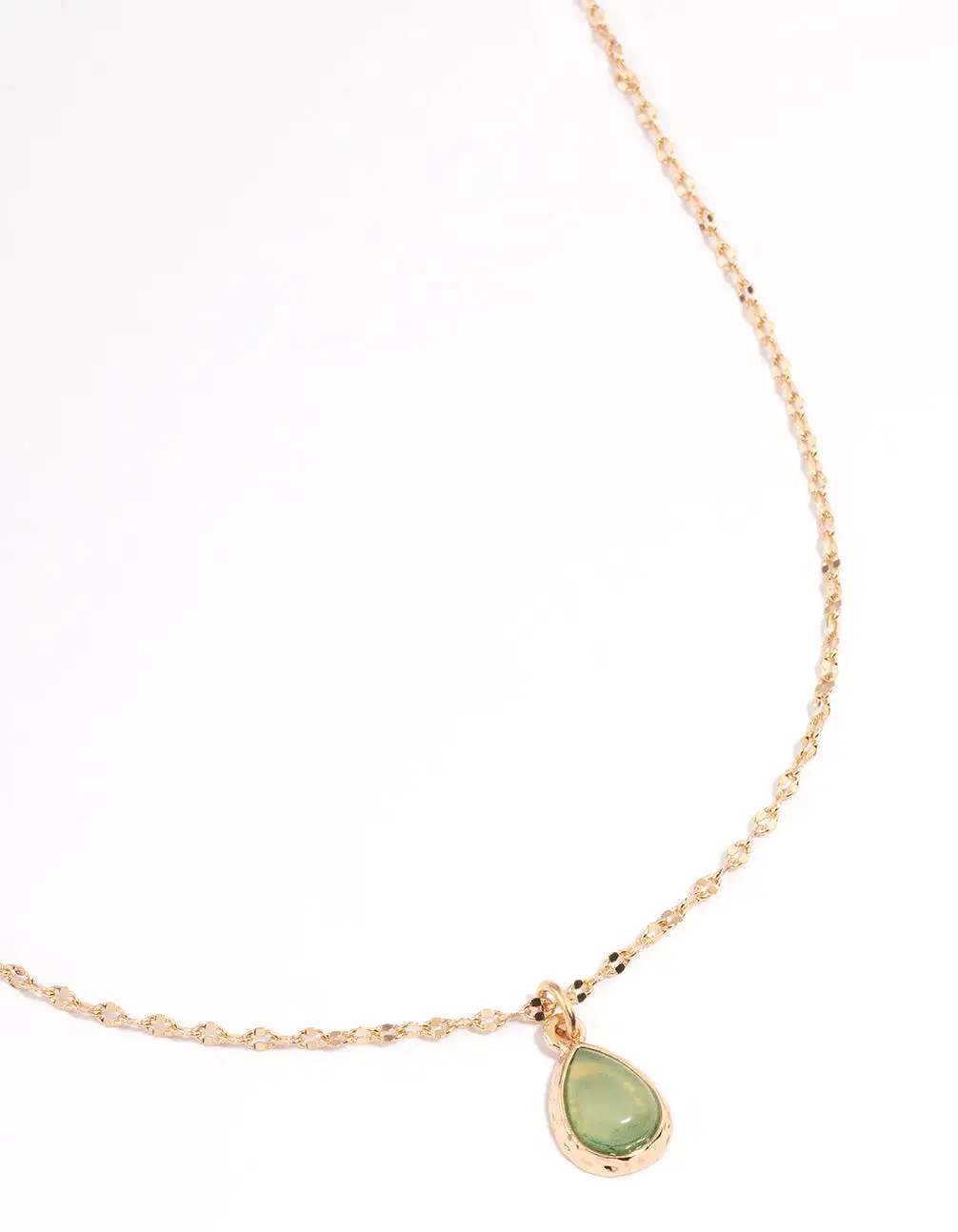 Gold Semi Precious Pear Necklace