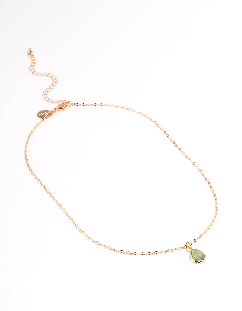 Gold Semi Precious Pear Necklace