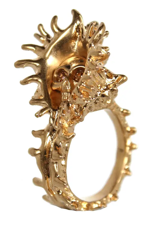 Gold Shell Skull Ring