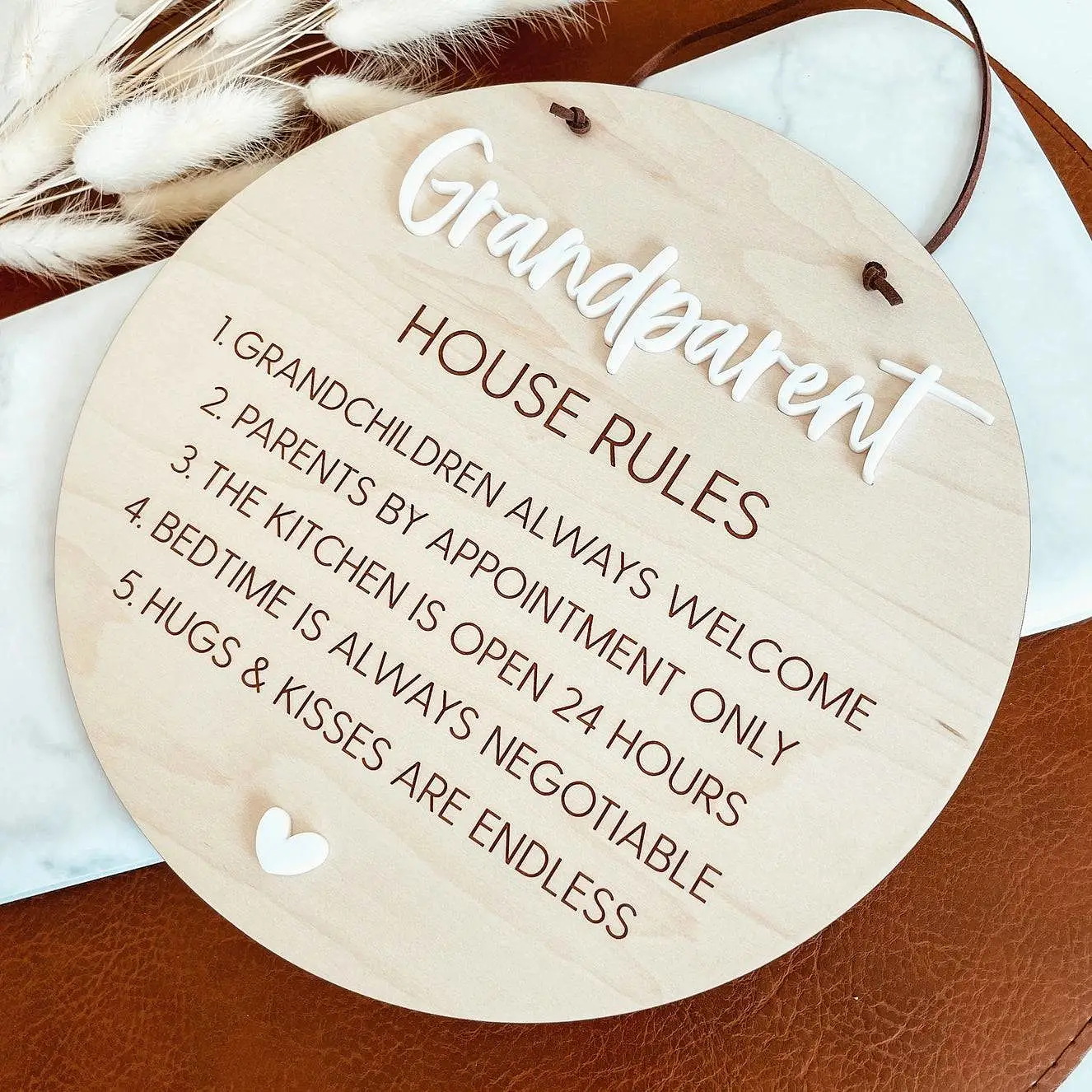 Grandparent House Rules Engraved Pendant Sign