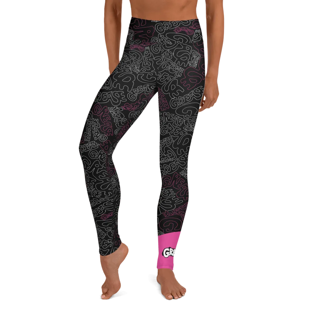 Grease Pattern High-Waisted Leggings