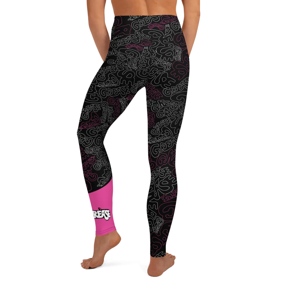 Grease Pattern High-Waisted Leggings