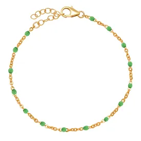 Green Enamel Beaded Bracelet