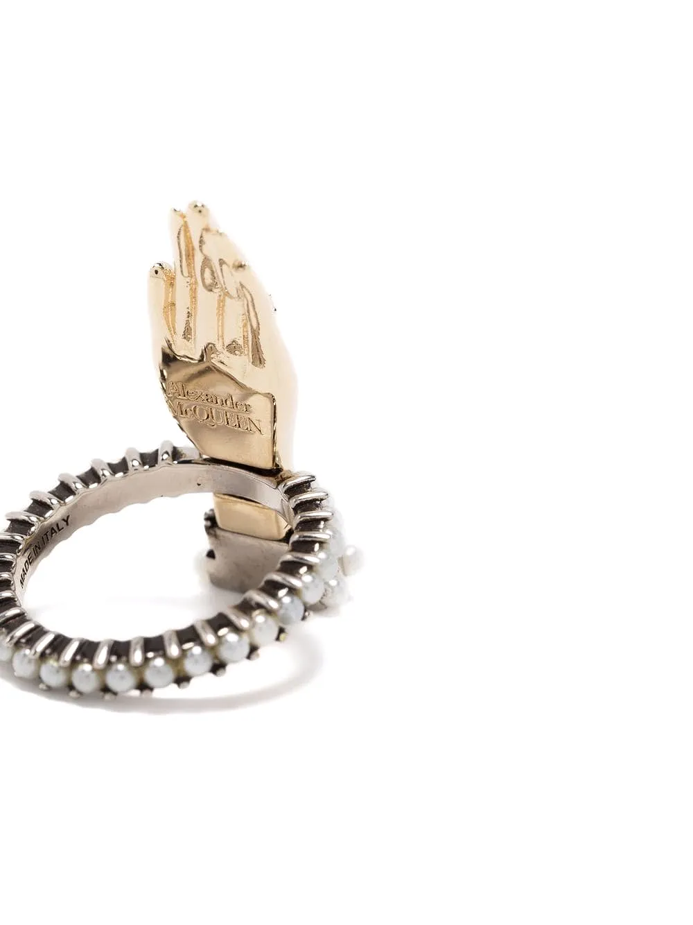 Hand Pearl Ring, Gold