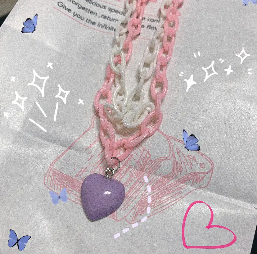 HARAJUKU CUTE HEART NECKLACE BY13016