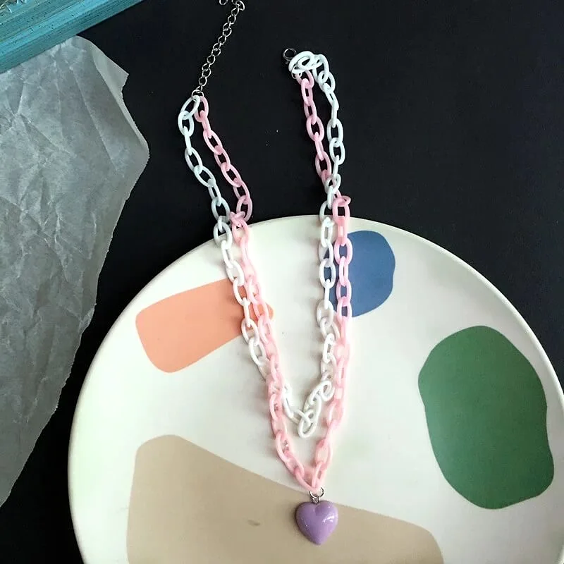 HARAJUKU CUTE HEART NECKLACE BY13016