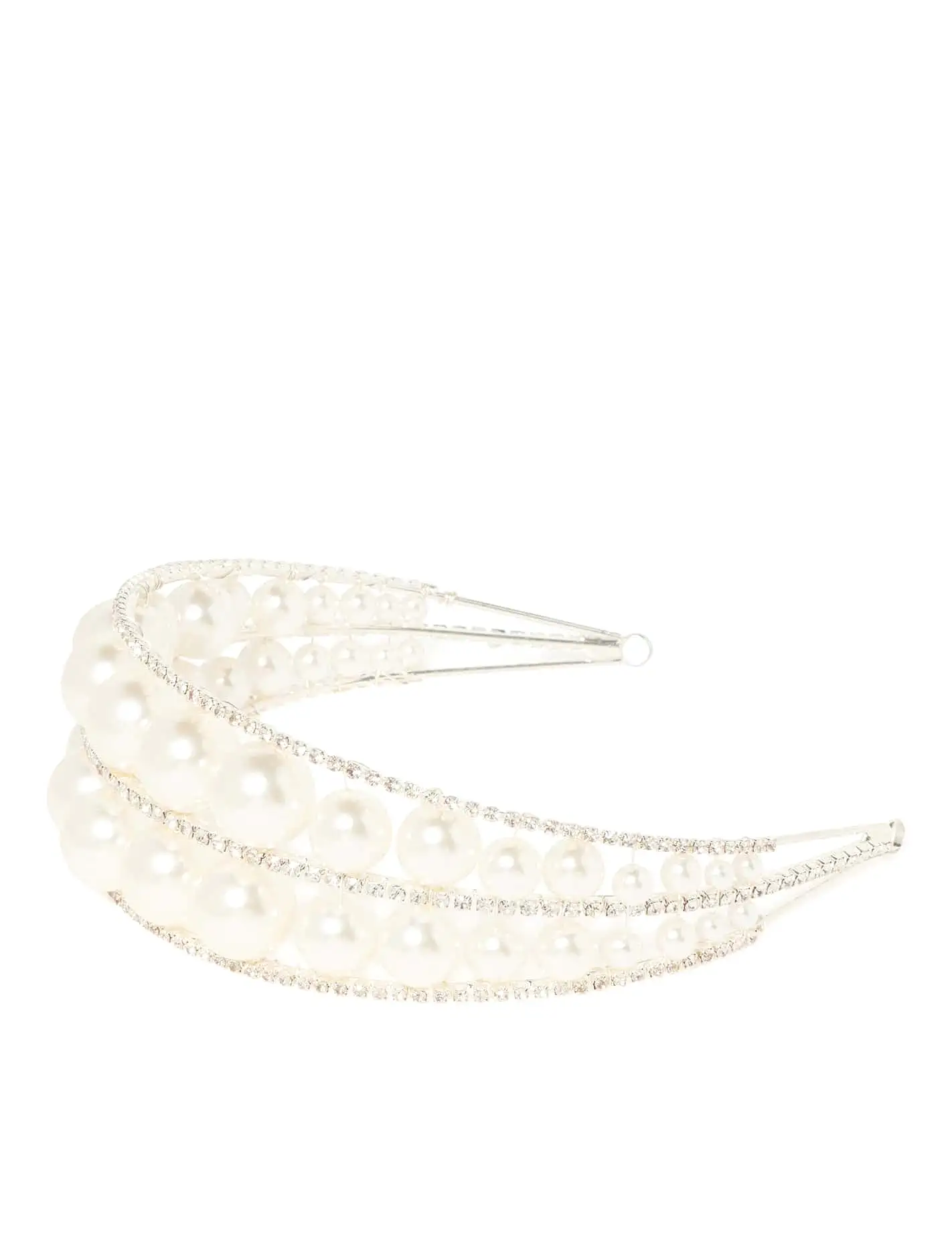 Harlow Double Pearl & Crystal Headband