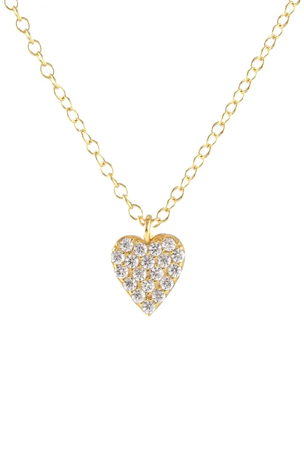 Heart crystal charm necklace