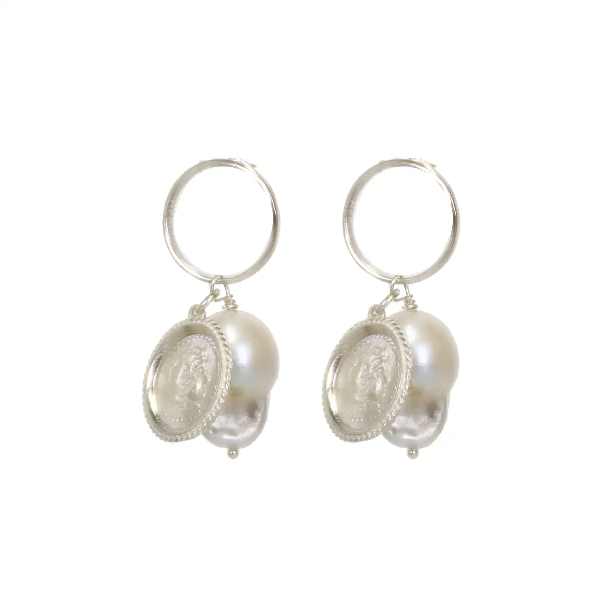 Hercules Lost Sea Band Earrings, Silver