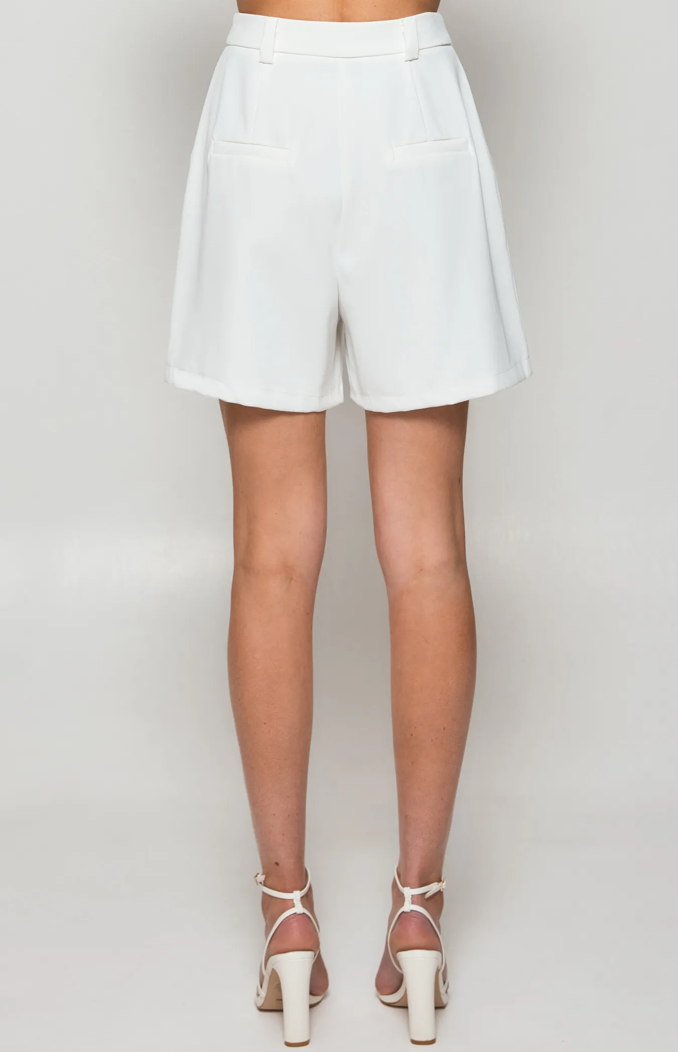 High Waisted Bermuda Shorts with Leg Seam Detail (SPA428A)