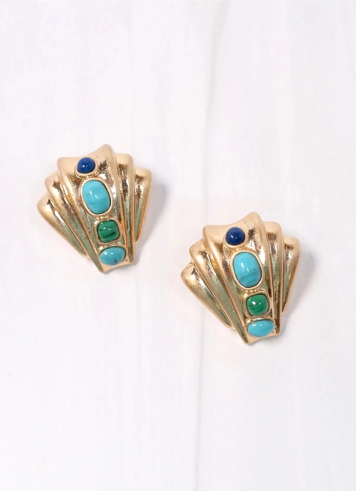 Honolulu Stone Shell Earring Turquoise