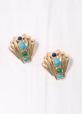 Honolulu Stone Shell Earring Turquoise