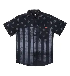 'Howitzer' Men's Liberty or Death Button Down - Black